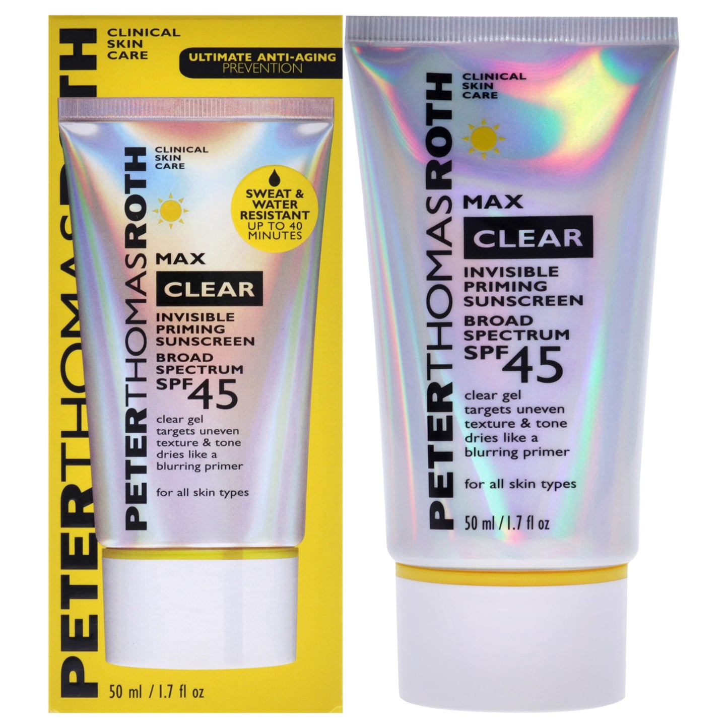 Max Clear Invisible Priming Sunscreen SPF 45 by Peter Thomas Roth for Unisex - 1.7 oz Sunscreen
