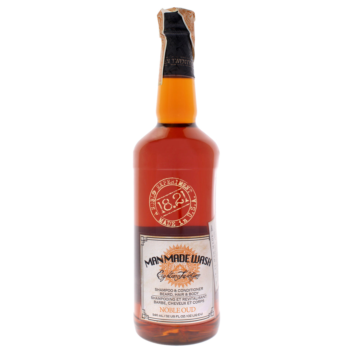3-In-1 Man Made Wash - Noble Oud by 18.21 Man Made for Men - 32 oz Shampoo, Conditioner and Body Wash