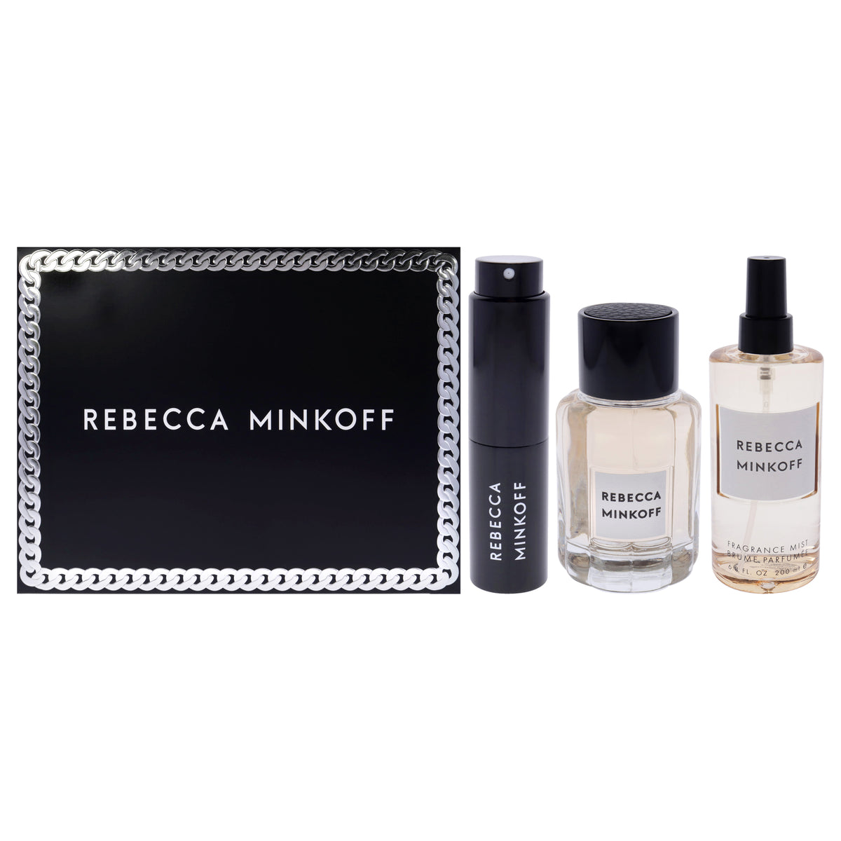 Rebecca Minkoff by Rebecca Minkoff for Women - 3 Pc Gift Set 3.4oz EDP Spray, 0.47oz EDP Spray (Mini), 6.8oz Fragrance Mist