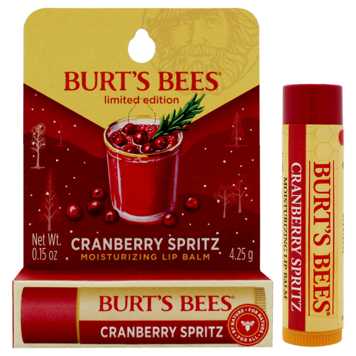 Moisturizing Lip Balm Limited Edition - Cramberry Spritz by Burts Bees for Unisex - 0.15 oz Lip Balm