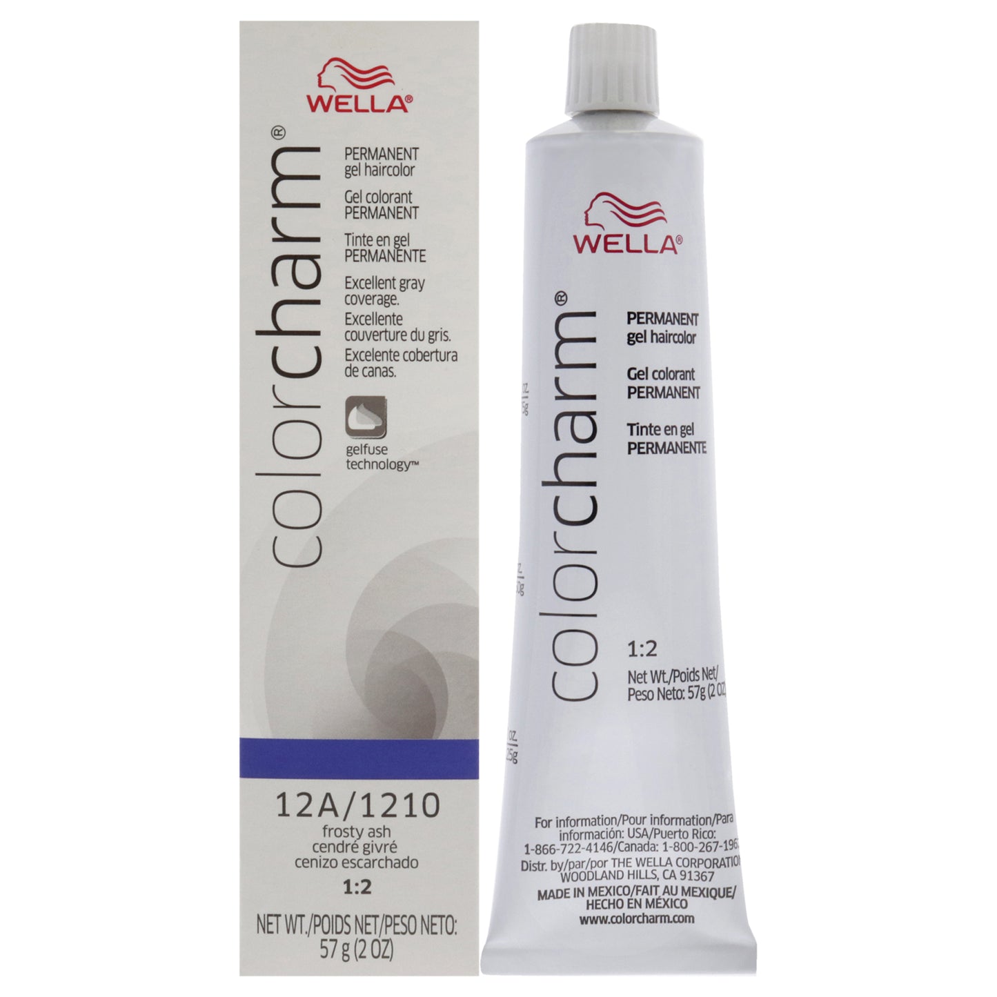 Color Charm Permanent Hair Color Gel - 12A 1210 Frosty Ash by Wella for Unisex - 2 oz Hair Color