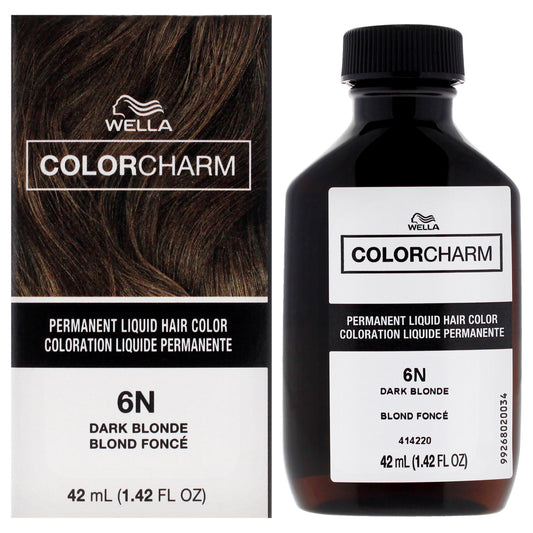 Color Charm Permanent Liquid Hair Color - 6N Dark Blonde by Wella for Unisex - 1.42 oz Hair Color