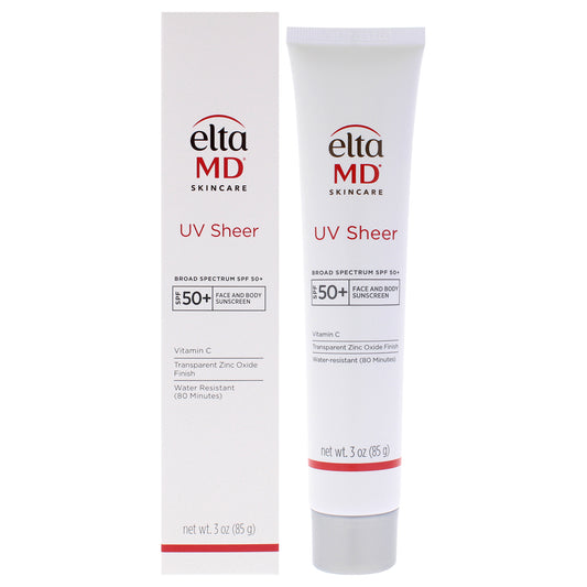 UV Sheer SPF 50 Plus by EltaMD for Unisex - 3 oz Sunscreen