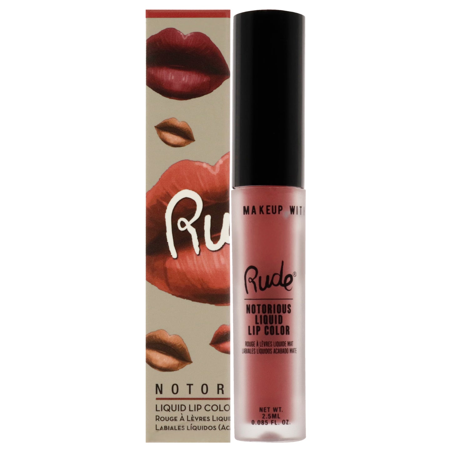 Notorious Liquid Lip Color - Sinister Villain by Rude Cosmetics for Women - 0.1 oz Lipstick