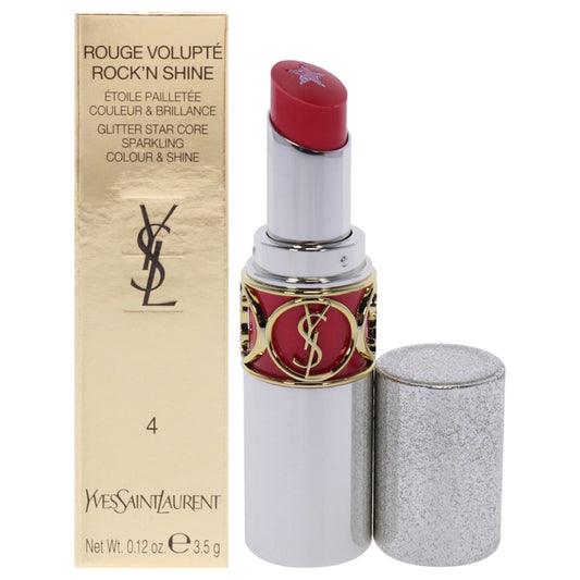 Rouge Volupte RockN Shine Lipstick - 04 Rock Band Pink by Yves Saint Laurent for Women - 0.12 oz Lipstick