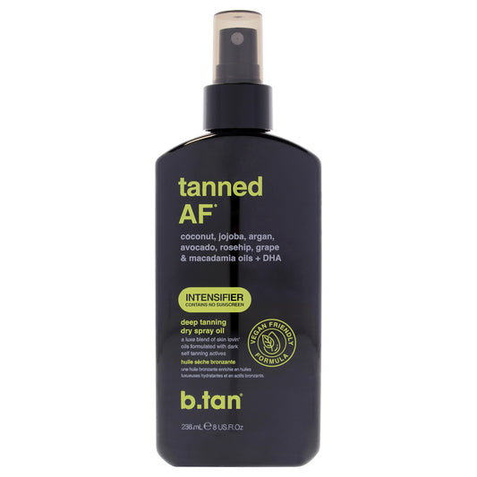 Tanned AF Intensifier Dry Tanning Oil by B.Tan for Unisex - 8 oz Sunscreen