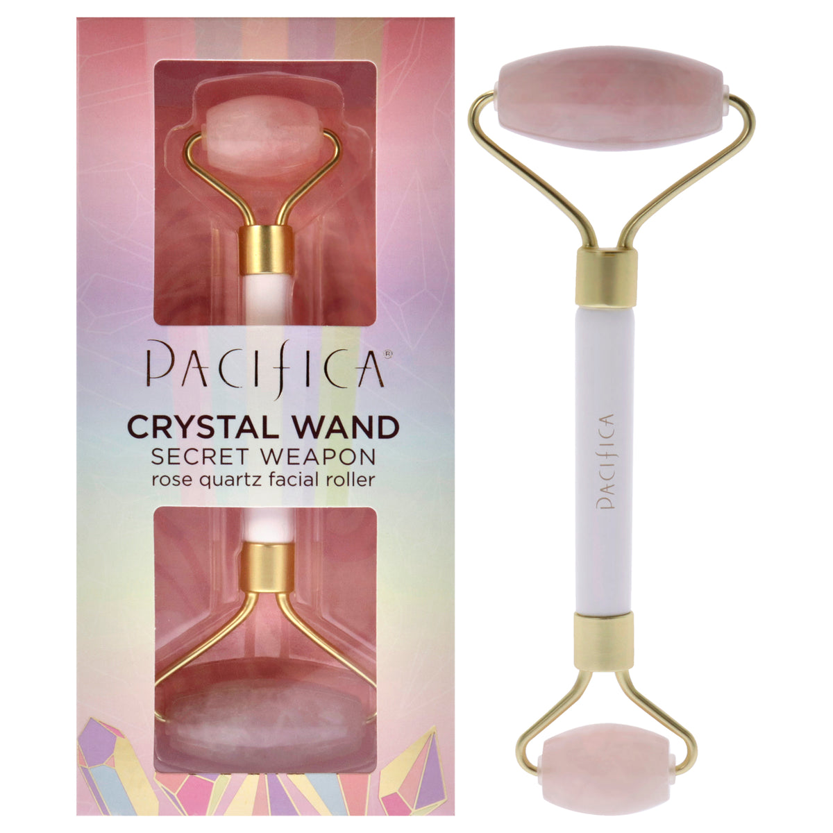 Crystal Wand Rose Quartz Facial Roller by Pacifica for Women - 1 Pc Roller