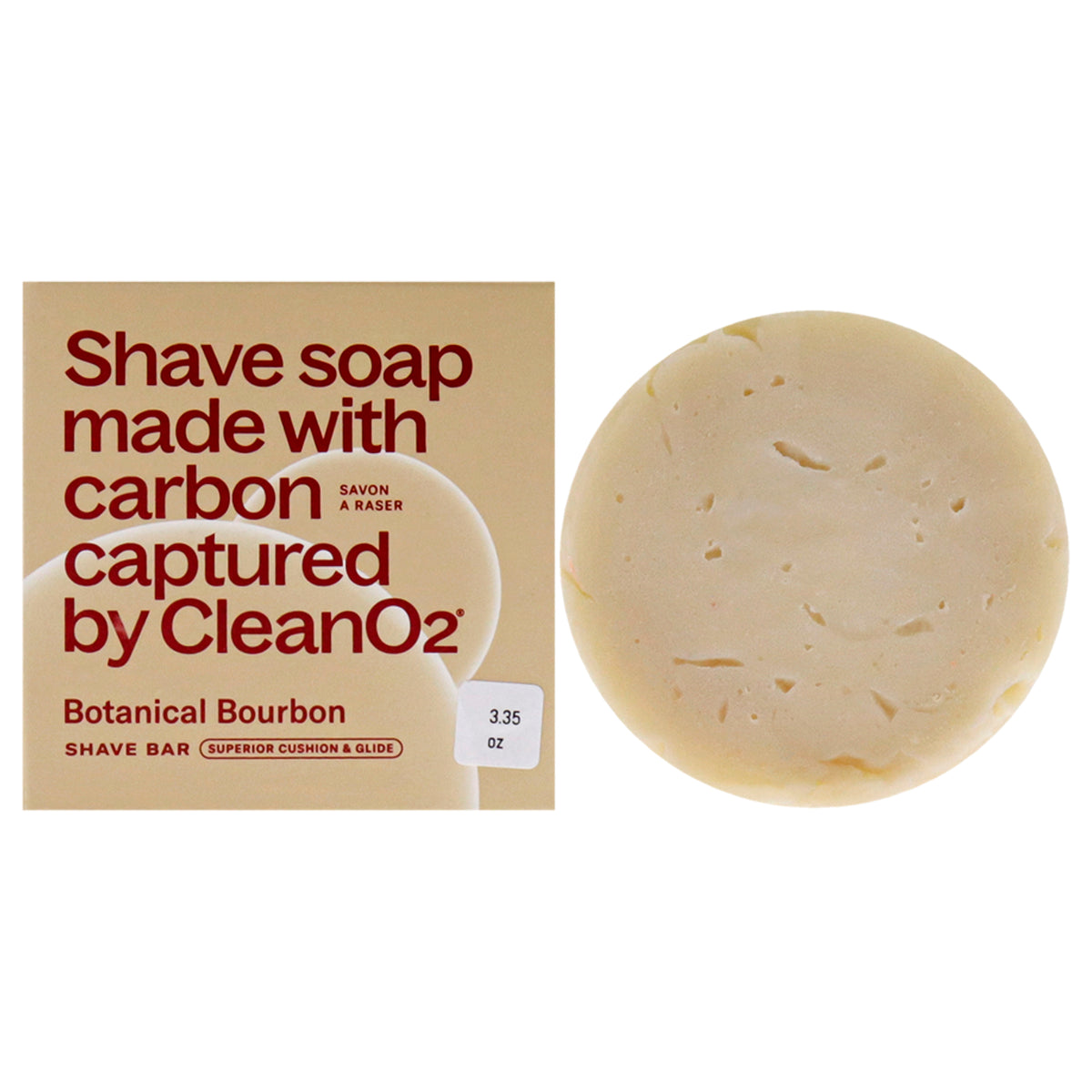 Shave Bar - Botanical Bourbon by CleanO2 for Men - 3.35 oz Bar Soap