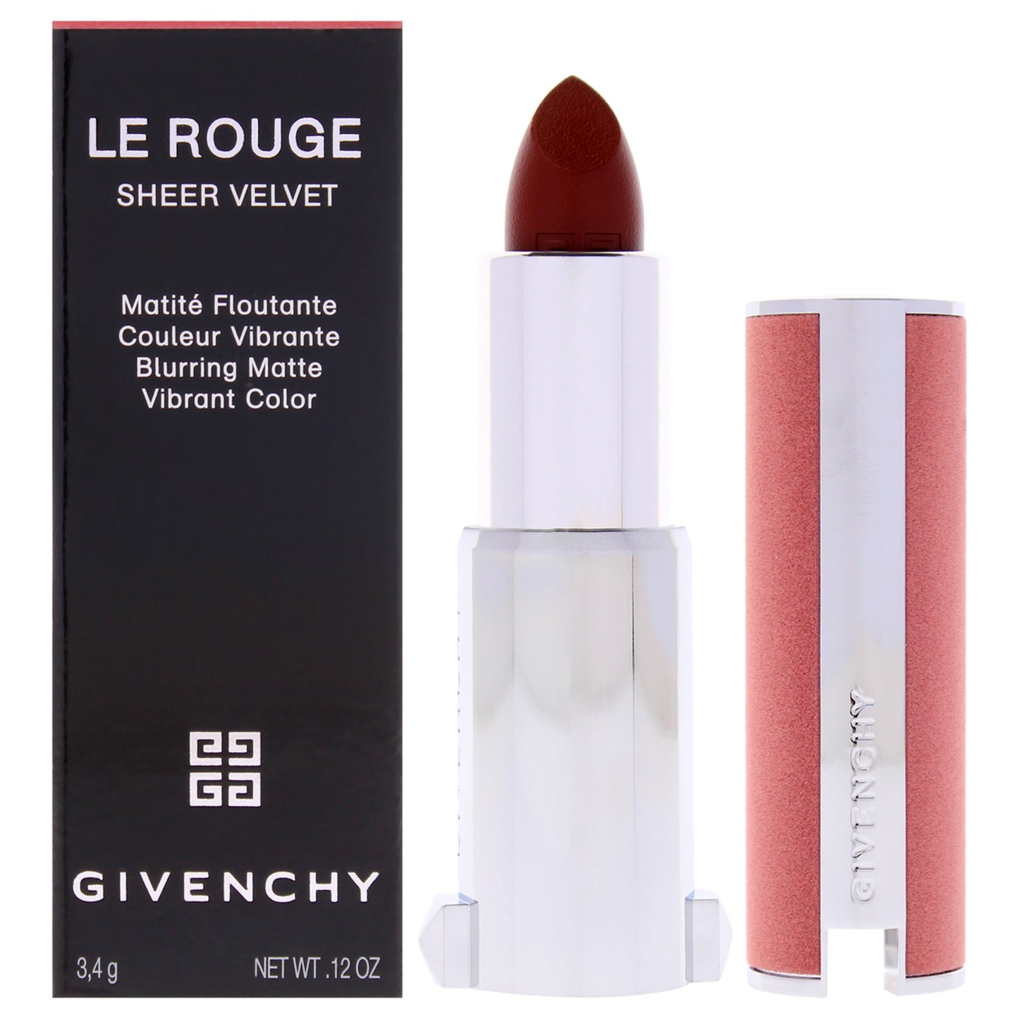 Le Rouge Sheer Velvet Matte Lipstick - 50 Brun Acajou by Givenchy for Women - 0.12 oz Lipstick (Refillable)