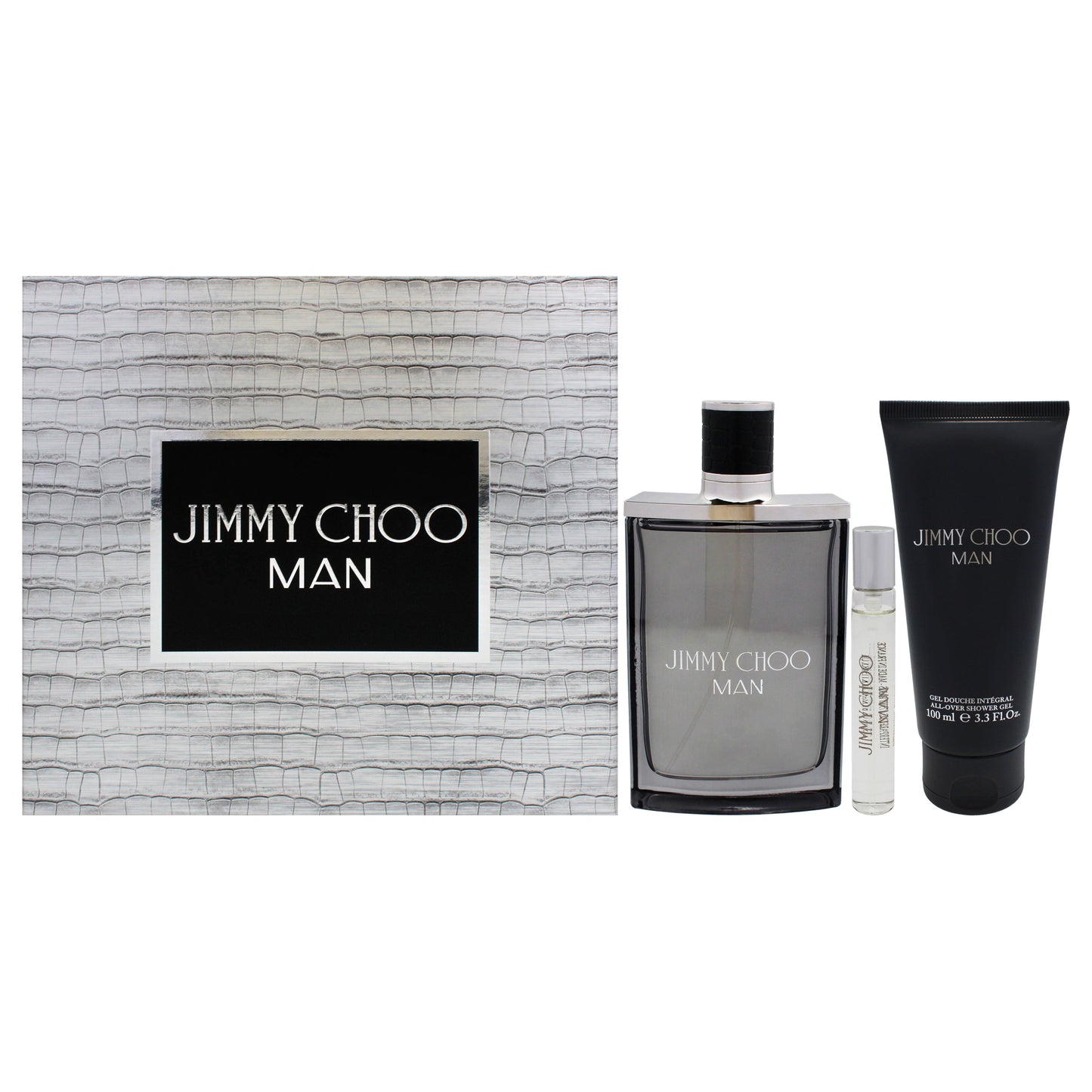 Jimmy Choo Man by Jimmy Choo for Men - 3 Pc Gift Set 3.3oz EDT Spray, 0.25oz EDT Spray, 3.3oz Shower Gel