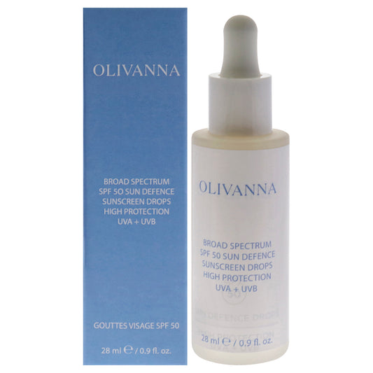 Sun Defence Sunscreen Drops High Protection SPF 50 by Olivanna for Women - 0.9 oz Drops