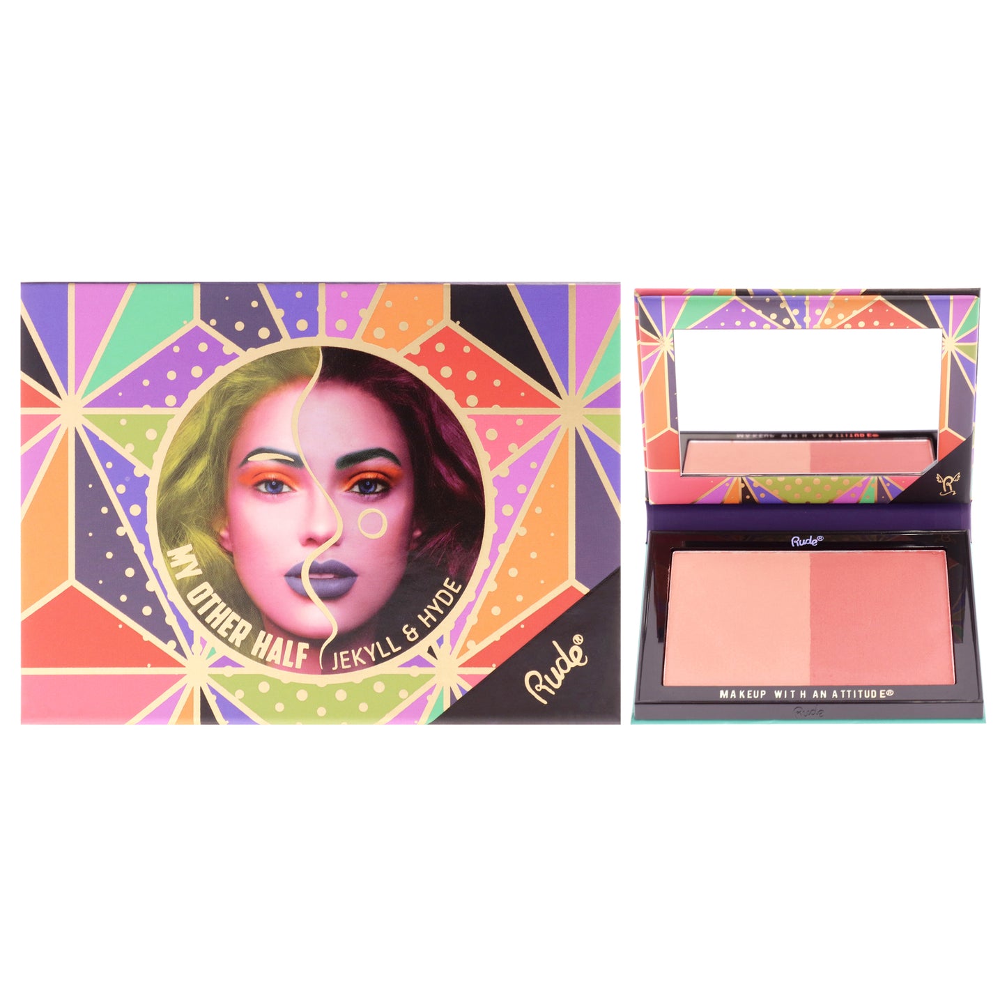 My Other Half Duo Shade Face Palette - Jekyll and Hyde by Rude Cosmetics for Women - 0.458 oz Makeup