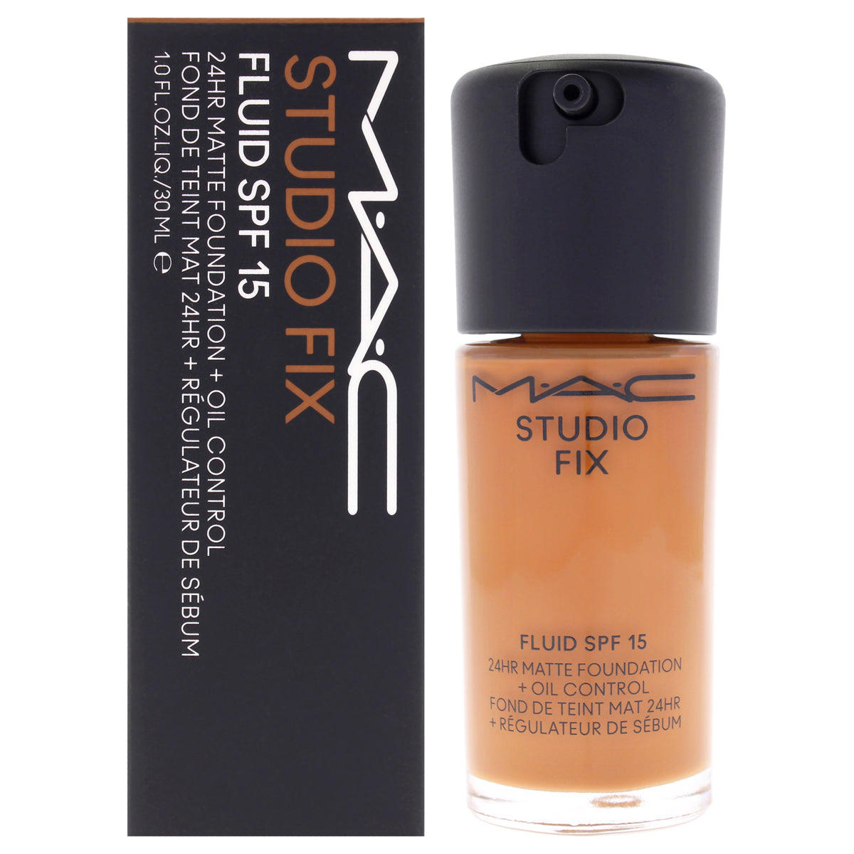 Studio Fix Fluid SPF 15 24HR Matte Foundation Plus Oil Control - NW45 Medium Mahoghany with Rosy Undertones by MAC for Women - 1 oz Foundation