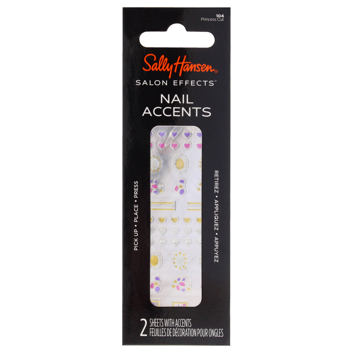 Salon Effects Nail Accents - 104 Princess Cut by Sally Hansen for Women - 40 Pc Stickers