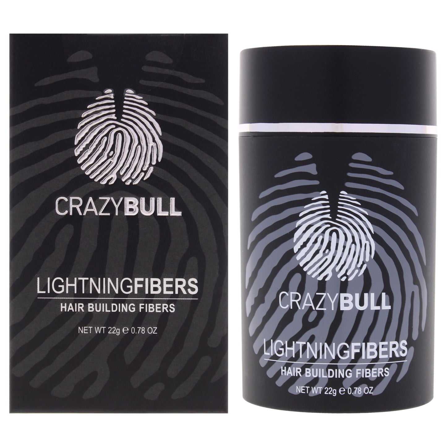 Lightning Hair Building Fibers - 2 Dark Brown by Crazy Bull Hair for Men - 0.78 oz Treatment