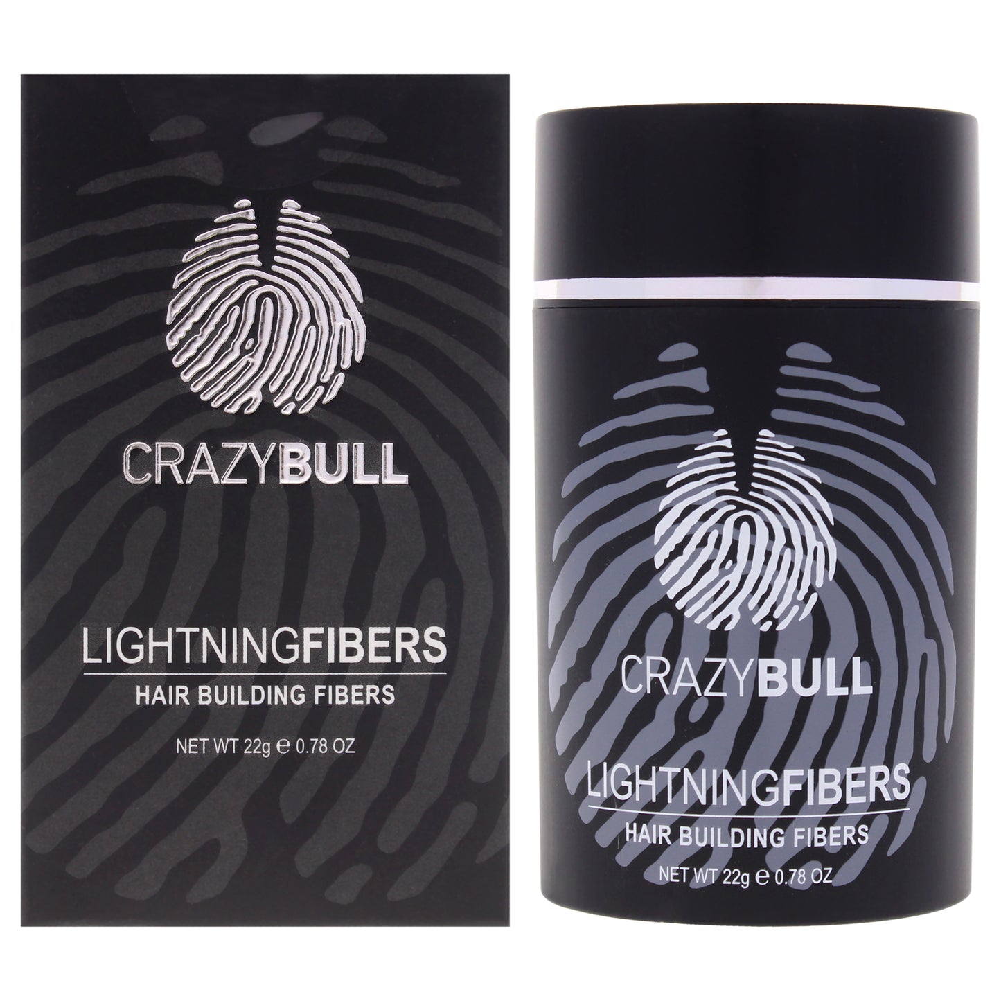 Lightning Hair Building Fibers - 4 Medium Brown by Crazy Bull Hair for Men - 0.78 oz Treatment