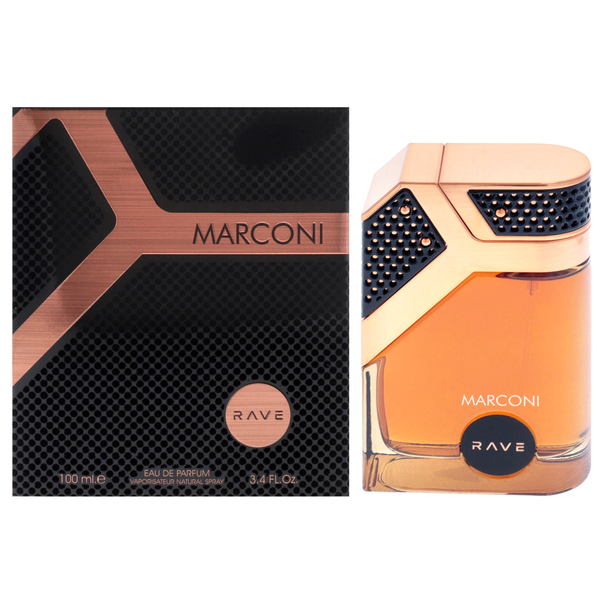Rave Marconi Black by Lattafa for Men - 3.4 oz EDP Spray