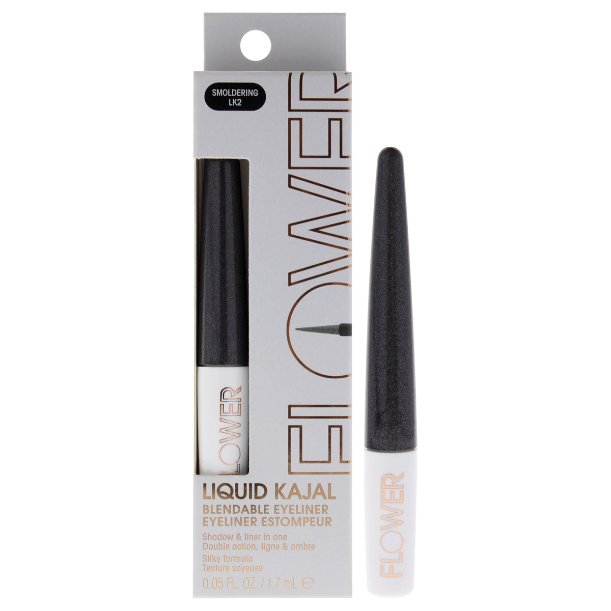 Liquid Kajal Blendable Eyeliner - LK2 Smoldering by Flower Beauty for Women - 0.05 oz Eyeliner