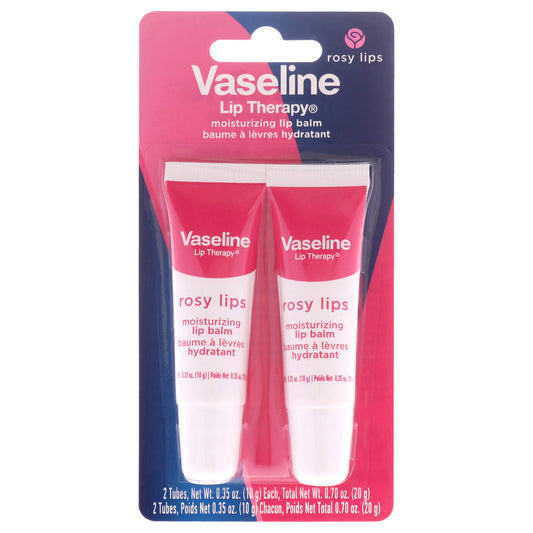 Lip Therapy - Rosy Lips by Vaseline for Women - 2 x 0.35 oz Lip Balm