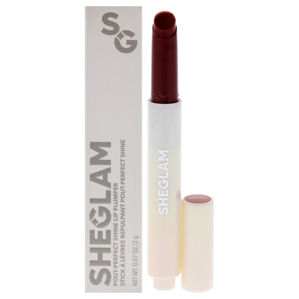 Pout-Perfect Shine Lip Plumper - Sepia Kiss by Sheglam for Women - 0.07 oz Lipstick