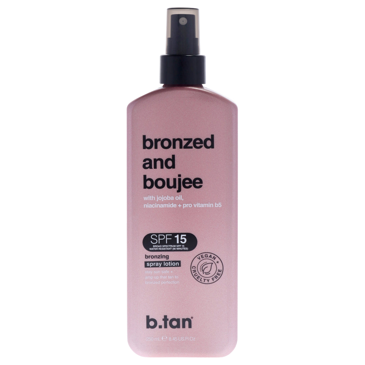 Bronzed and Boujee Spray Lotion SPF 15 by B.Tan for Women - 8.45 oz Lotion