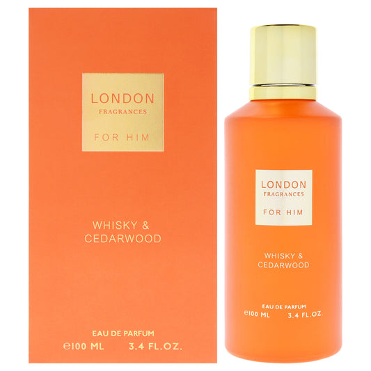 London Fragrances - Whisky and Cedarwood by Fine Perfumery for Men - 3.4 oz EDP Spray