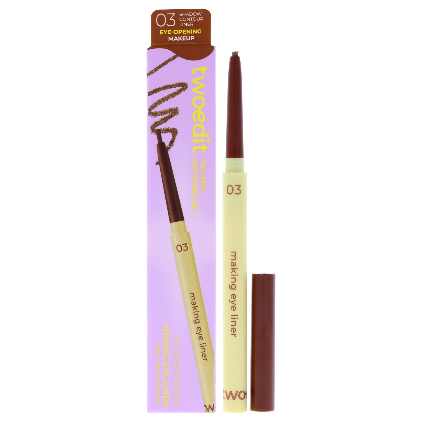 Making Eye Liner - 03 Under Brown by Two Edit for Women - 0.004 oz Eyeliner