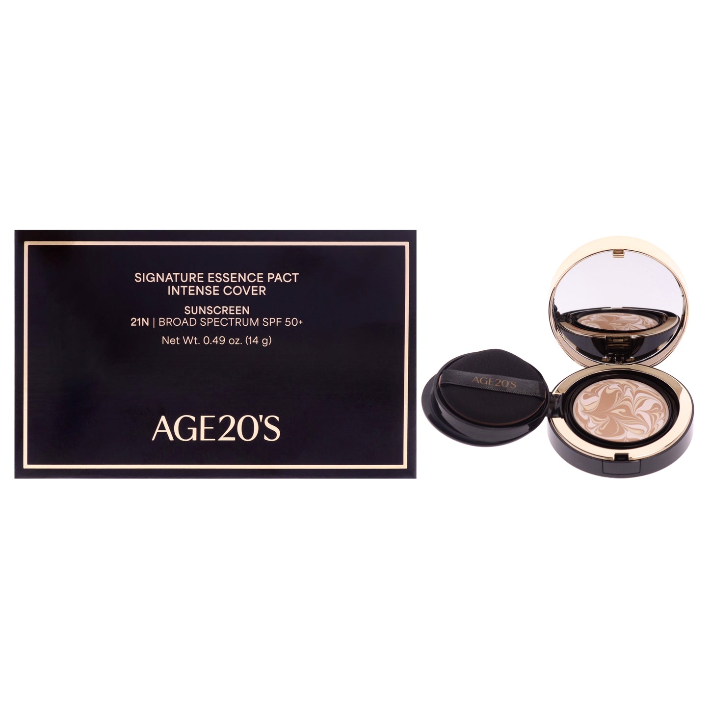 Signature Essence Pact Intense Cover SPF 50 Plus - 21N Vanilla by Age20s for Women - 0.49 oz Foundation