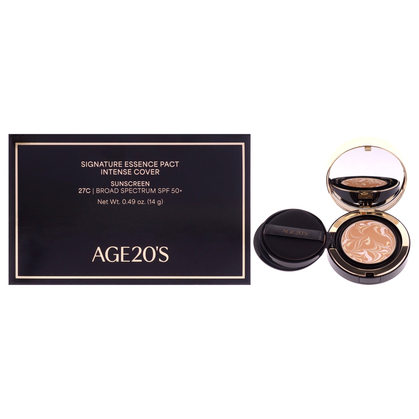 Signature Essence Pact Intense Cover SPF 50 Plus - 27C Honey by Age20s for Women - 0.49 oz Foundation