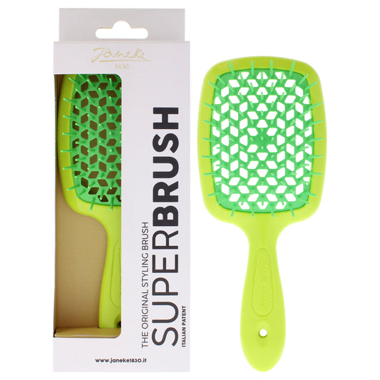Bicolor Superbrush - Green With Yellow by Janeke for Unisex - 1 Pc Hair Brush