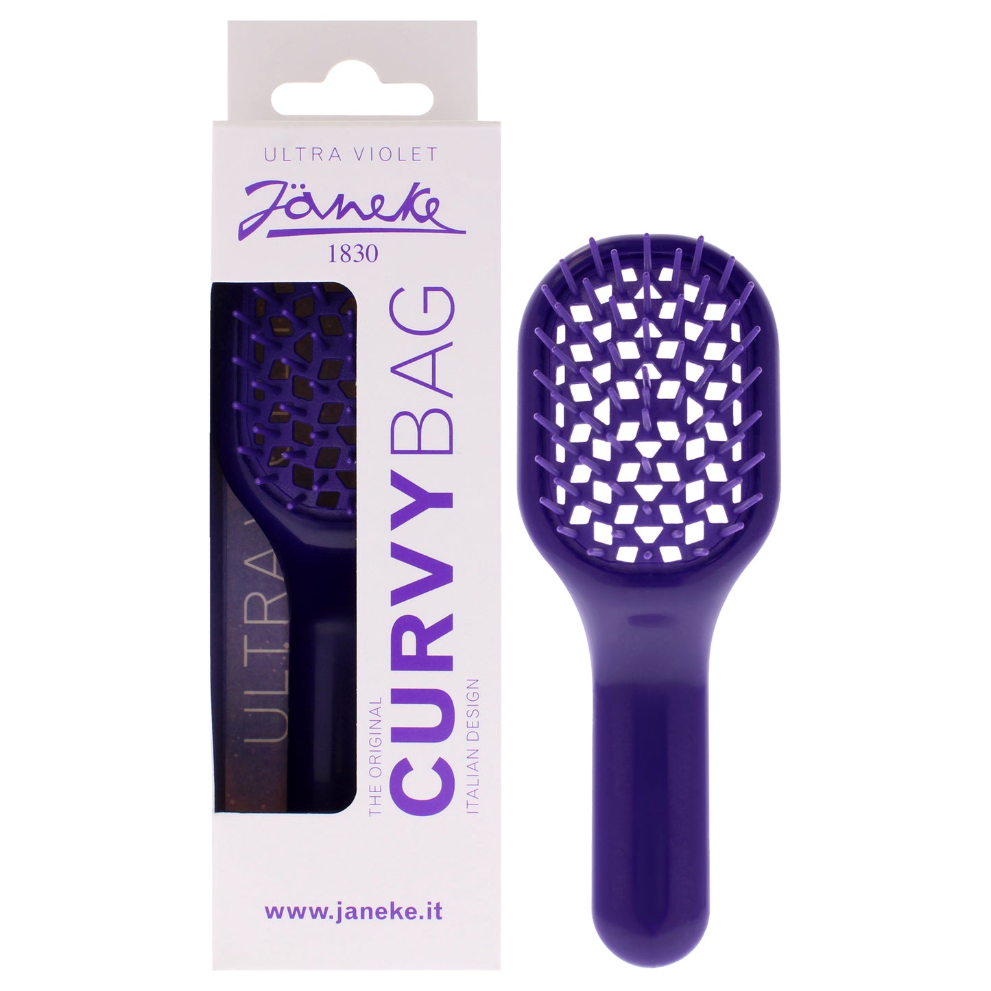 Curvy Bag Vented Brush - Ultra Violet by Janeke for Unisex - 1 Pc Hair Brush
