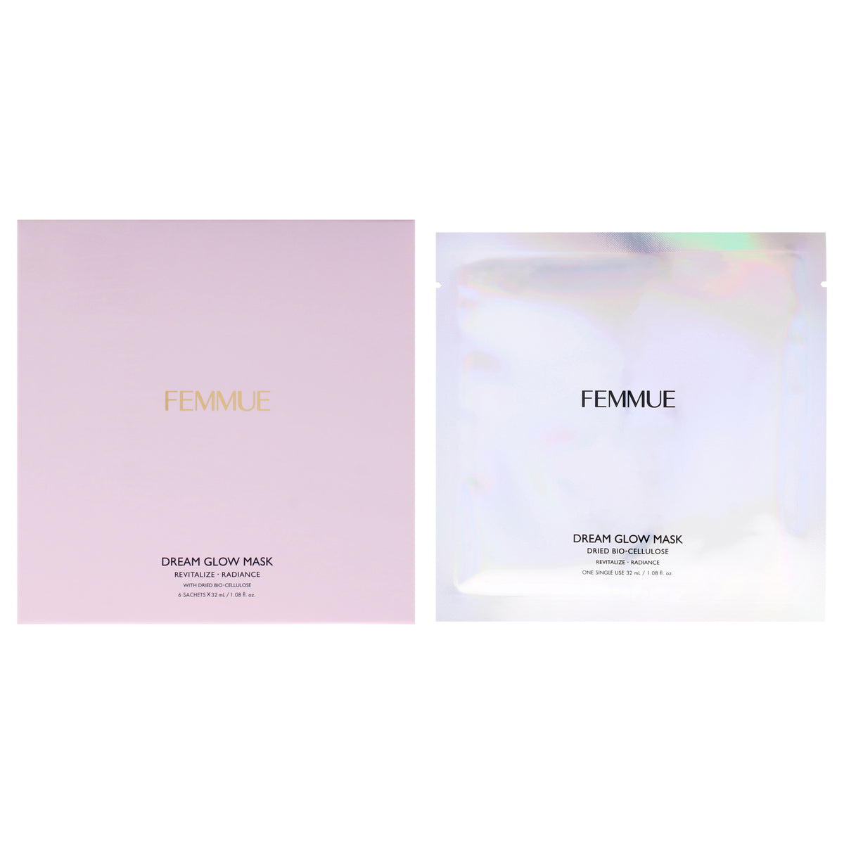 Dream Glow Mask Revitalize Radiance by Femmue for Unisex - 6 Pc Mask