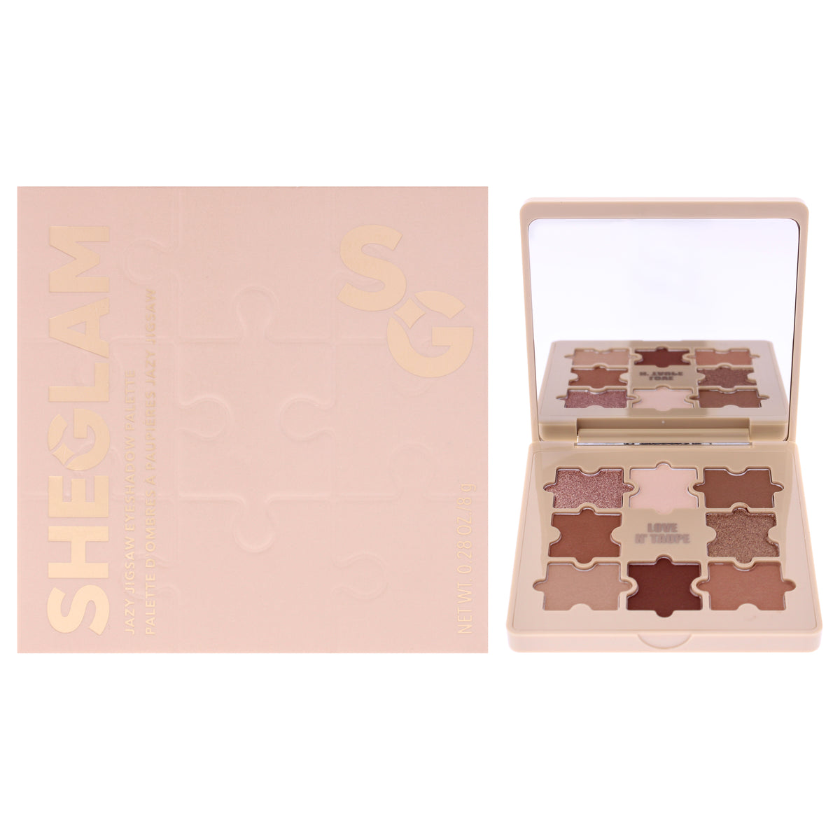 Jazy Jigsaw Eyeshadow Palette - Love N Taupe by Sheglam for Women - 0.28 oz Eye Shadow