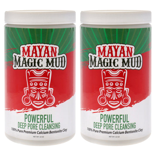 Powerful Deep Pore Cleansing Clay - Pack of 2 by Mayan Magic Mud for Unisex - 32 oz Cleanser