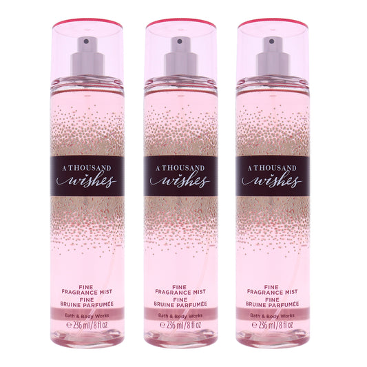 A Thousand Wishes by Bath and Body Works for Women - 8 oz  Fragrance Mist - Pack of 3