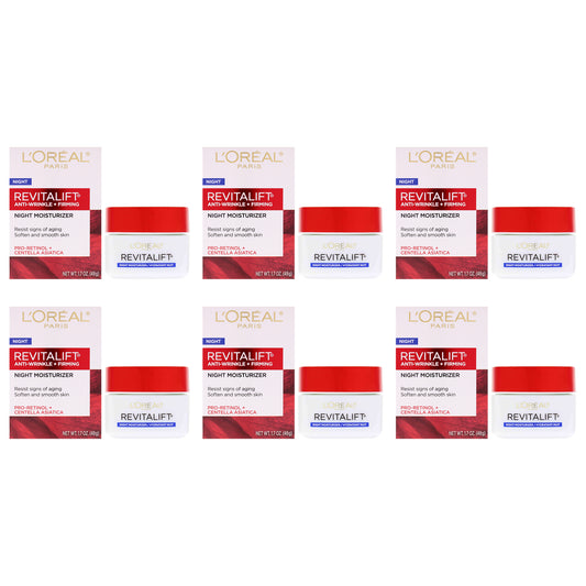 Revitalift Anti-Wrinkle and Firming Moisturizer by LOreal Paris for Unisex - 1.7 oz Cream - Pack of 6
