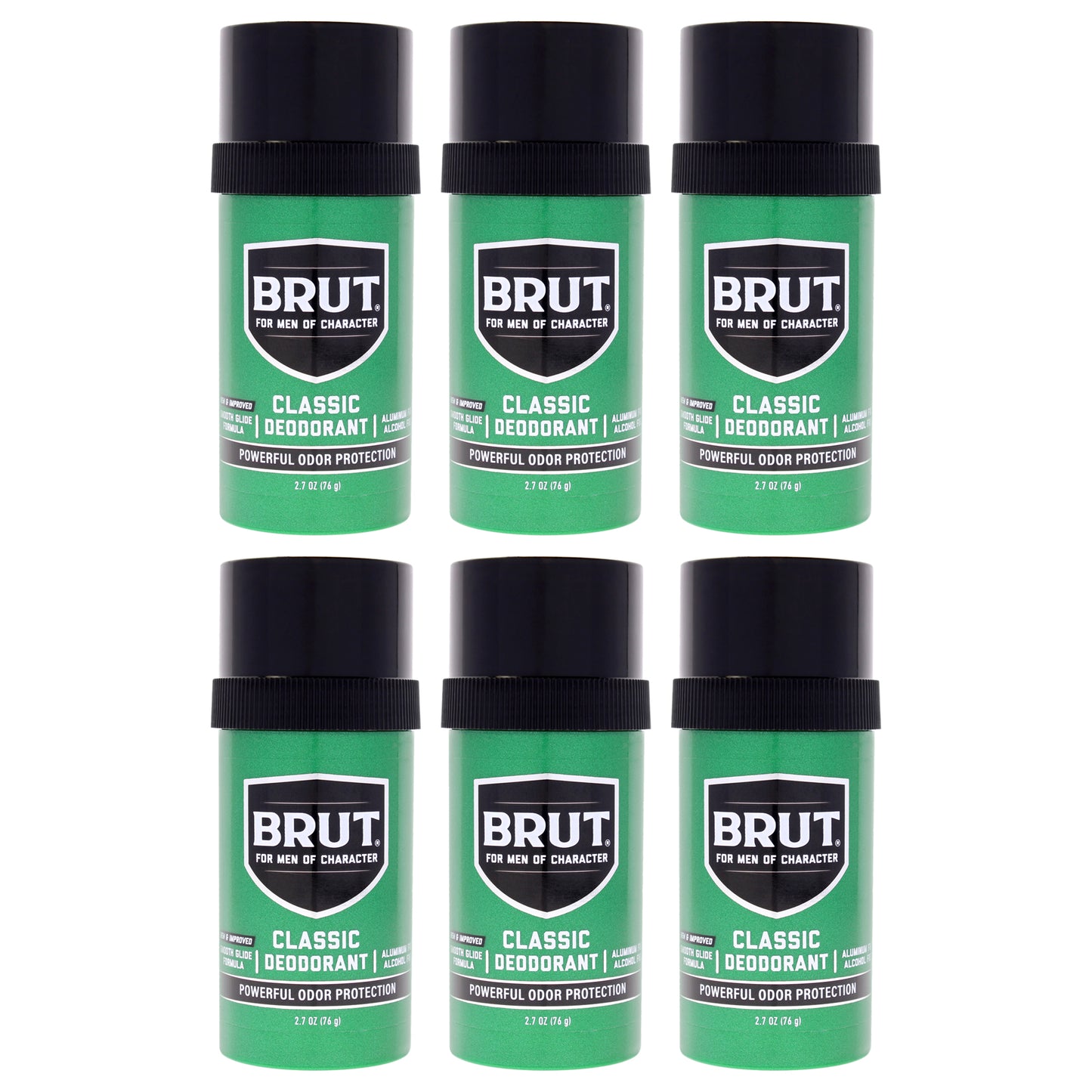 Brut by Faberge Co. for Men - 2.5 oz Deodorant Stick - Pack of 6