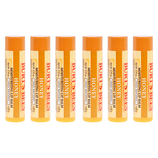 Honey Moisturizing Lip Balm Blister by Burts Bees for Unisex - 0.15 oz Lip Balm - Pack of 6