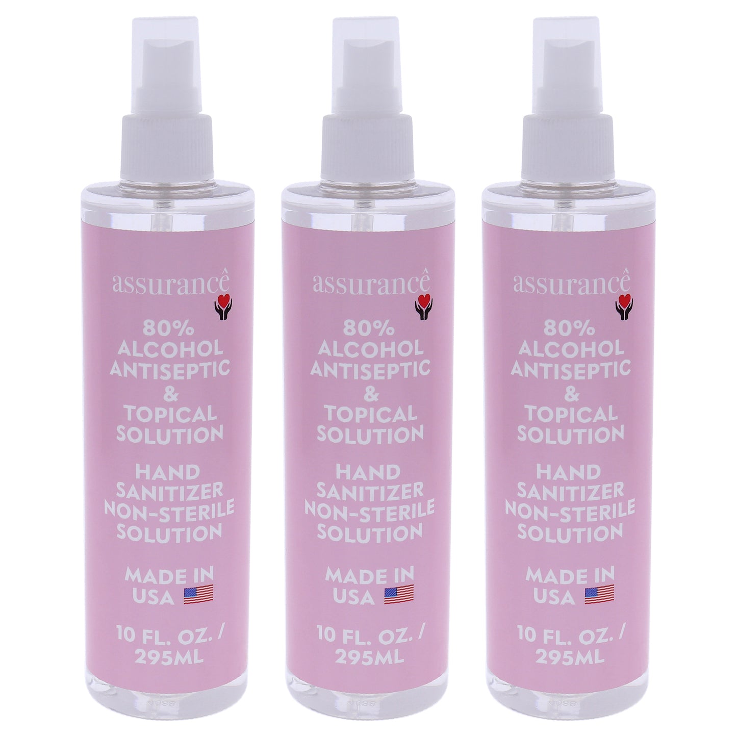 Hand Sanitizer Non-Sterile Solution by Assurance for Unisex - 10 oz Hand Sanitizer - Pack of 3