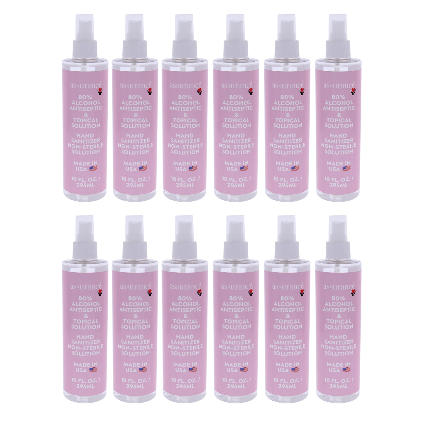Hand Sanitizer Non-Sterile Solution by Assurance for Unisex - 10 oz Hand Sanitizer - Pack of 12