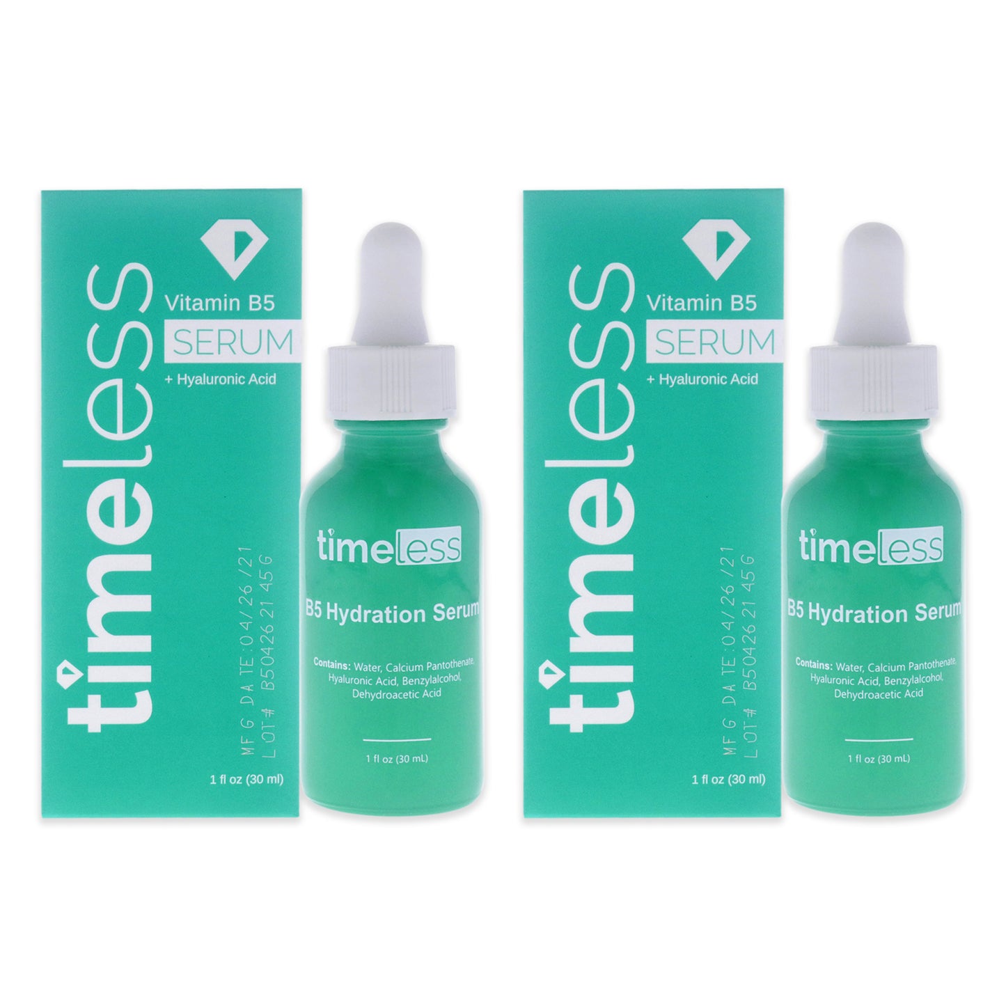 Vitamin B5 Hydration Serum by Timeless for Unisex - 1 oz Serum - Pack of 2