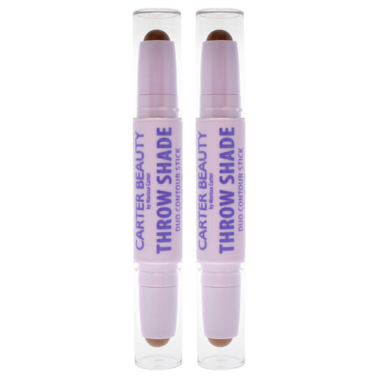 Throw Shade Duo Contour Stick - Dark by Carter Beauty for Women - 0.08 oz Contour - Pack of 2