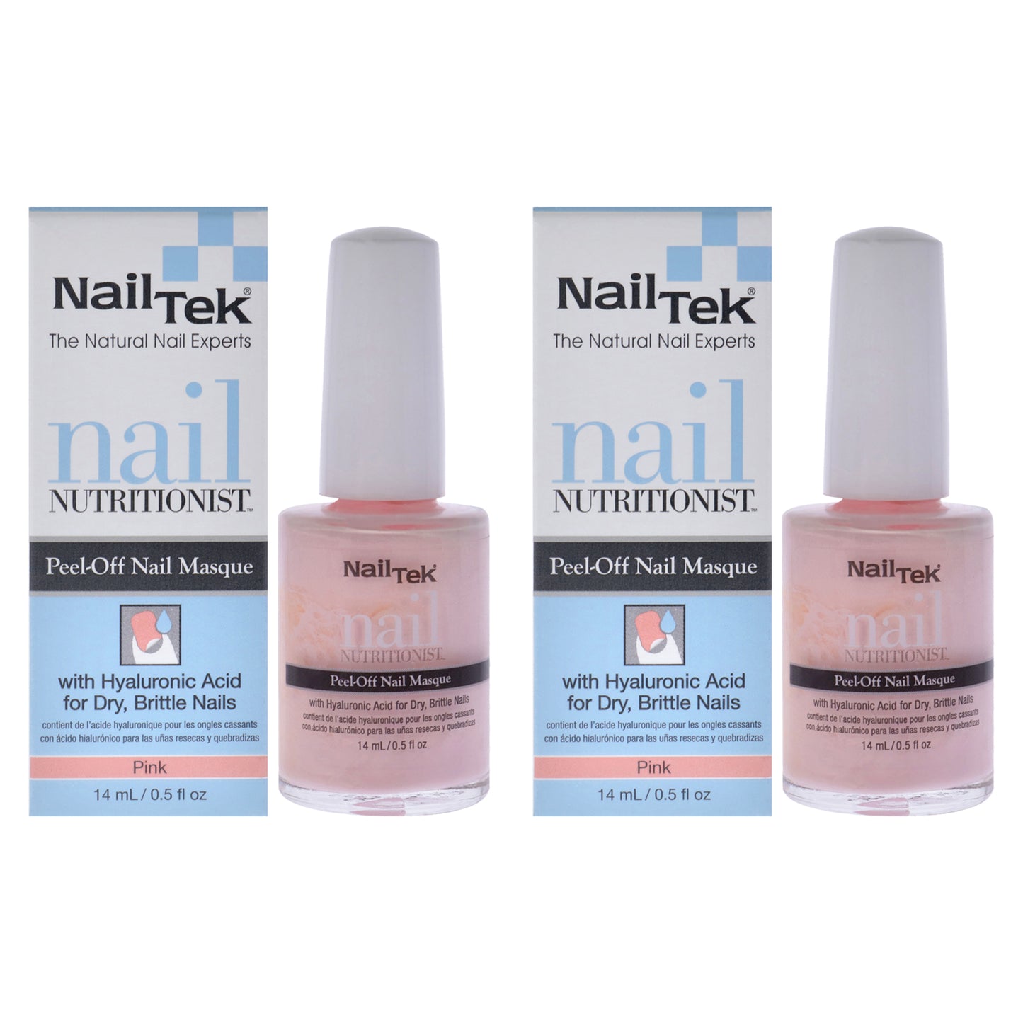 Nail Nutritionist Peel-Off Nail Masque - Pink by Nail Tek for Women - 0.5 oz Nail Mask - Pack of 2