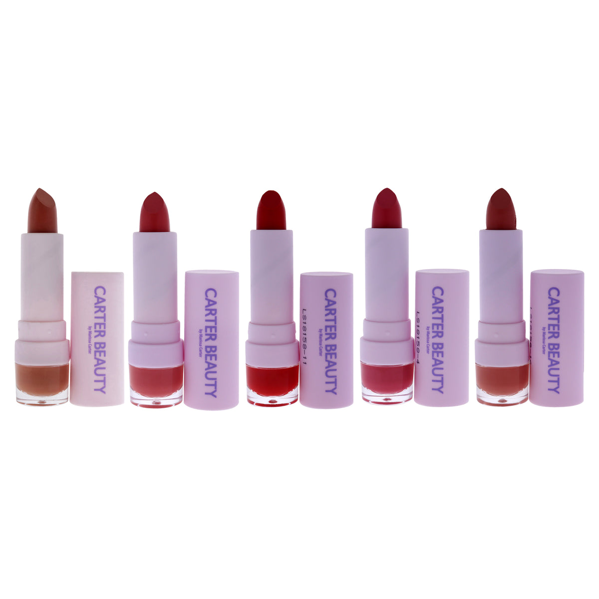Word of Mouth Velvet Matte Lipstick Kit by Carter Beauty for Women - 5 Pc Kit 0.16oz Lipstick - Debbie, Diana, Kris, Louise, Melanie
