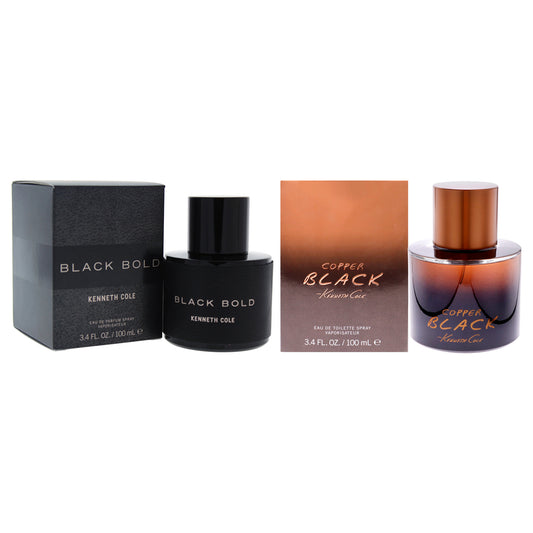 Kenneth Cole Kit by Kenneth Cole for Men - 2 Pc Kit 3.4 oz Black Bold EDP Spray, 3.4oz Cooper Black EDT Spray