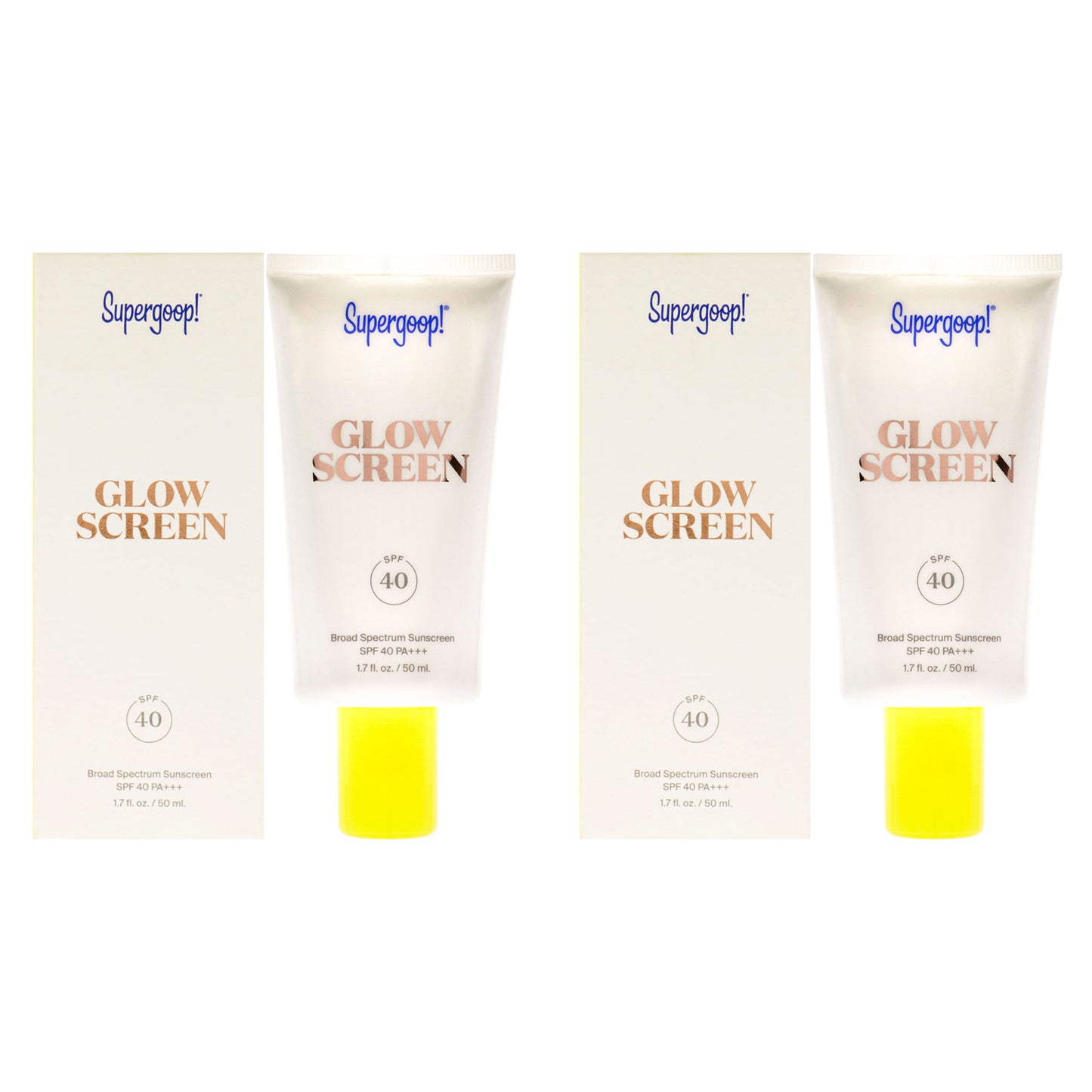 Glowscreen SPF 40 Body Lotion by Supergoop for Women - 1.7 oz Body Lotion - Pack of 2