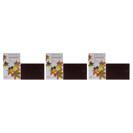 Soap - Ambraliquida - Pack of 3 by LErbolario for Unisex - 3.5 oz Soap