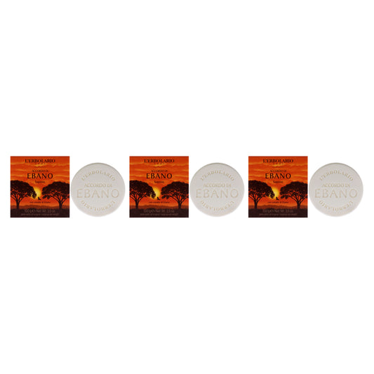 Soap - Notes of Ebony - Pack of 3 by LErbolario for Unisex - 3.5 oz Soap