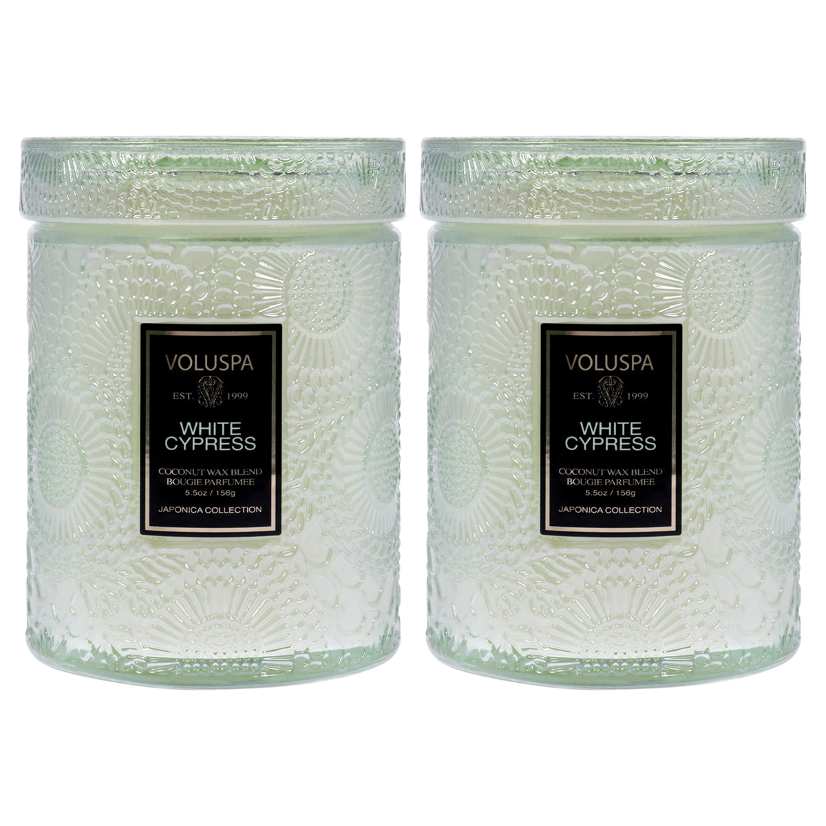 Japonica Collection Small - White Cypress - Pack of 2 by Voluspa for Unisex - 5.5 oz Candle