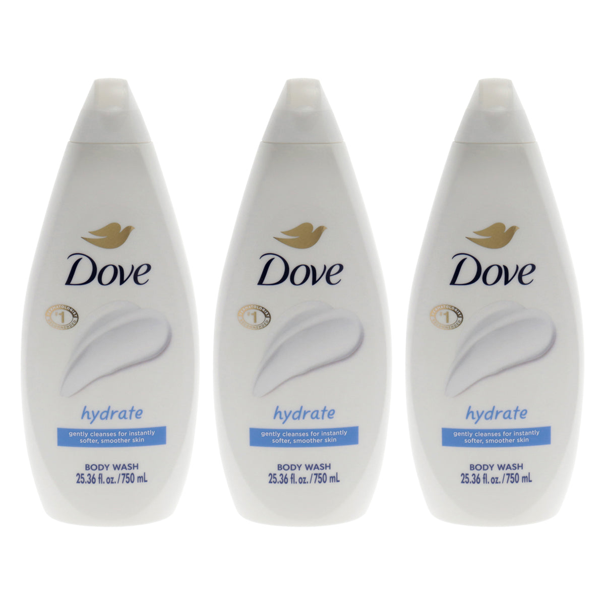 Body Wash - Hydrate by Dove for Unisex - 25.36 oz Body Wash - Pack of 3